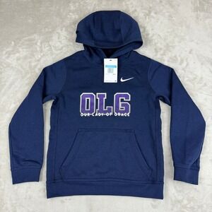 Nike Pullover Hoodie Kids M Navy Blue (OLG) Our Lady Of Grace Sweatshirt NWT